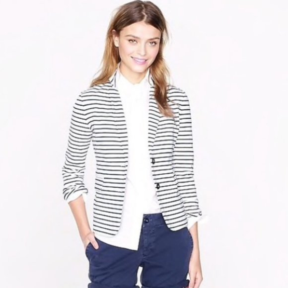J. Crew Jackets & Blazers - J.Crew  Maritime Stripe Stretch Blazer Jacket XS